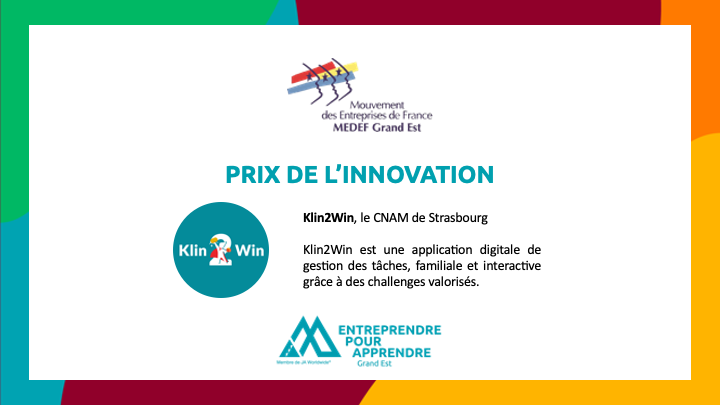 Prix de l'innovation remis par le MEDEF et entreprendre pour apprendre